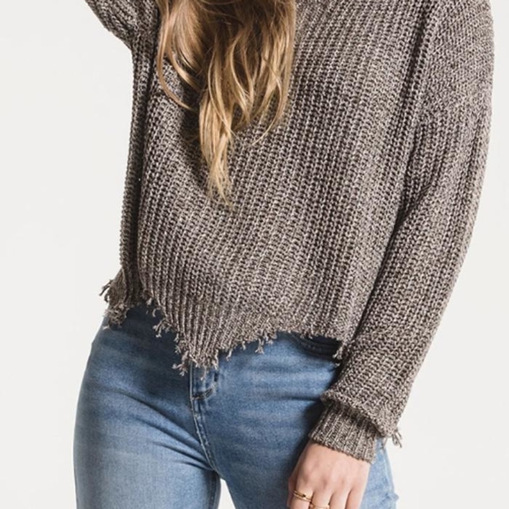 White Crow (Buckle) Frayed Sweater